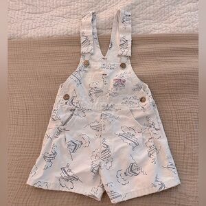 Vintage Osh Kosh B’Gosh White Nautical Print Overalls